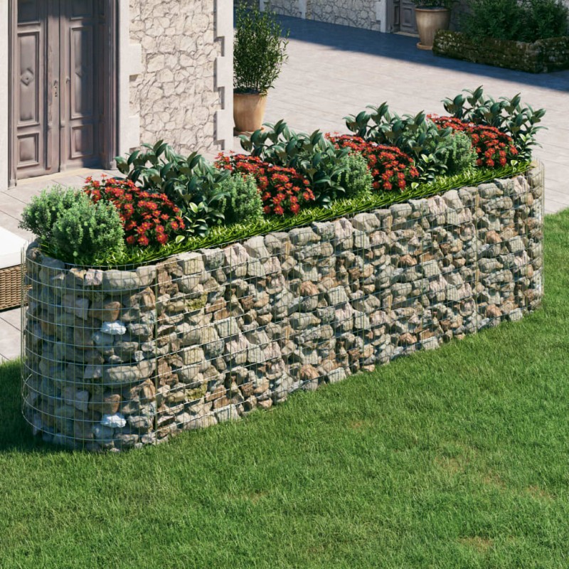 Gabbione con Letto Rialzato in Ferro Zincato 400x100x100 cm Gabbione con Letto Rialzato in Ferro Zincato 400x100x100 cm