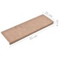 Tappetini per Scale 5 pz Marroni 65x21x4 cm Tessuto Agugliato Tappetini per Scale 5 pz Marroni 65x21x4 cm Tessuto Agugliato