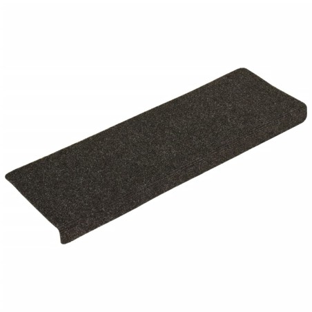 vidaXL Tappetini per Scale Tessuto Agugliato 15 pz 65x21x4cm Antracite