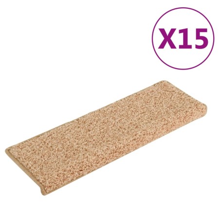 vidaXL Tappetini per Scale 15 pz 65x21x4 cm Oro