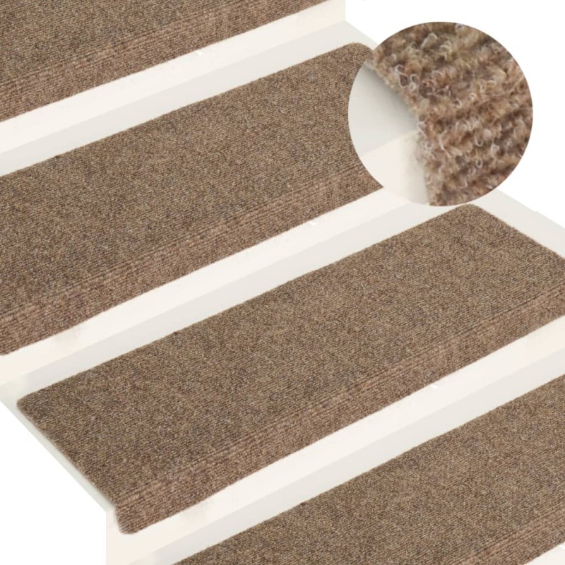 Tappetini per Scale Tessuto Agugliato 15 pz 65x21x4 cm Crema Tappetini per Scale Tessuto Agugliato 15 pz 65x21x4 cm Crema