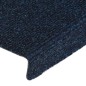 Tappetini per Scale Tessuto Agugliato 15 pz 65x21x4 cm Blu
