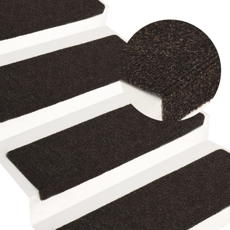 Tappetini per Scale Tessuto Agugliato 15 pz 65x21x4 cm Tappetini per Scale Tessuto Agugliato 15 pz 65x21x4 cm