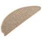 vidaXL Tappeti Adesivi Scale Aspetto Sisal 15 pz 65x21x4cm Beige Scuro vidaXL Tappeti Adesivi Scale Aspetto Sisal 15 pz 65x21x4cm Beige Scuro