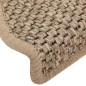 vidaXL Tappeti Adesivi Scale Aspetto Sisal 15 pz 65x21x4cm Beige Scuro vidaXL Tappeti Adesivi Scale Aspetto Sisal 15 pz 65x21x4cm Beige Scuro