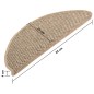 vidaXL Tappeti Adesivi Scale Aspetto Sisal 15 pz 65x21x4cm Beige Scuro vidaXL Tappeti Adesivi Scale Aspetto Sisal 15 pz 65x21x4cm Beige Scuro