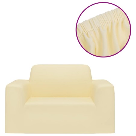 vidaXL Fodera Elasticizzata per Divano in Jersey di Poliestere Crema