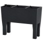 Fioriera Rialzata da Giardino Antracite 60x25x46cm in Rattan PP Fioriera Rialzata da Giardino Antracite 60x25x46cm in Rattan PP