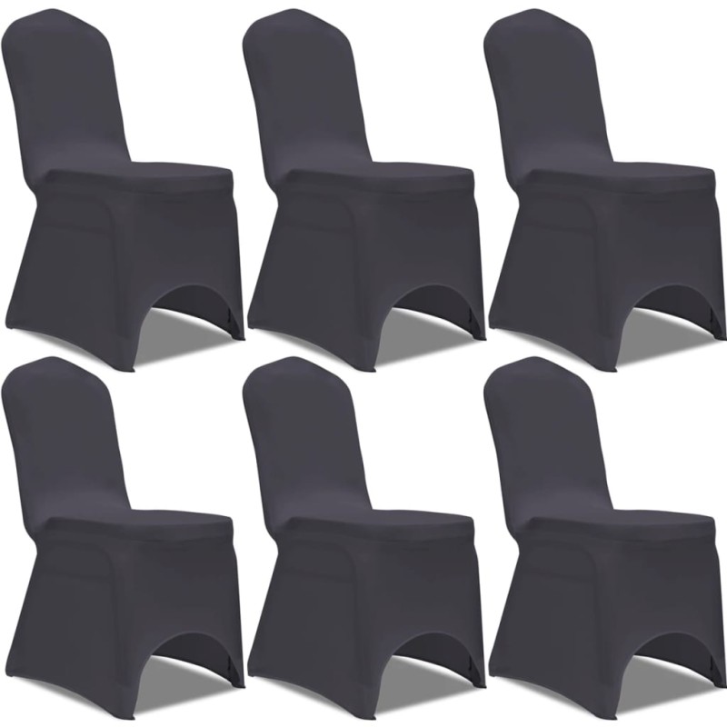Fodera Elastica per Sedie 6 pz. Antracite Fodera Elastica per Sedie 6 pz. Antracite