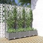 Fioriera Giardino e Graticcio Grigio Chiaro 120x40x121,5cm PP Fioriera Giardino e Graticcio Grigio Chiaro 120x40x121,5cm PP
