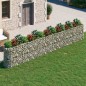 Gabbione con Letto Rialzato in Acciaio Zincato 610x50x100 cm Gabbione con Letto Rialzato in Acciaio Zincato 610x50x100 cm