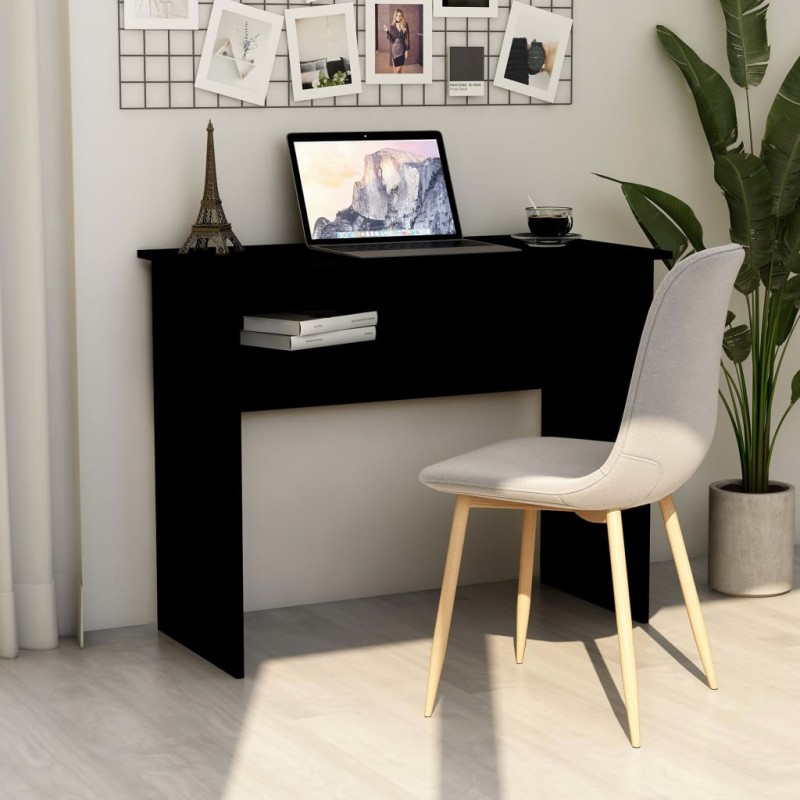 Scrivania Nera 90x50x74 cm in Truciolato Scrivania Nera 90x50x74 cm in Truciolato