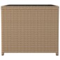 Tavolino con Piano Vetro Beige in Polyrattan e Vetro Temperato Tavolino con Piano Vetro Beige in Polyrattan e Vetro Temperato