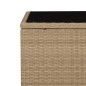 Tavolino con Piano Vetro Beige in Polyrattan e Vetro Temperato Tavolino con Piano Vetro Beige in Polyrattan e Vetro Temperato