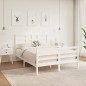 Giroletto Bianco in Legno Massello 135x190 cm 4FT6 Double Giroletto Bianco in Legno Massello 135x190 cm 4FT6 Double