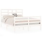 Giroletto Bianco in Legno Massello 135x190 cm 4FT6 Double Giroletto Bianco in Legno Massello 135x190 cm 4FT6 Double