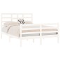 Giroletto Bianco in Legno Massello 135x190 cm 4FT6 Double Giroletto Bianco in Legno Massello 135x190 cm 4FT6 Double