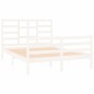 Giroletto Bianco in Legno Massello 135x190 cm 4FT6 Double Giroletto Bianco in Legno Massello 135x190 cm 4FT6 Double