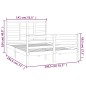 Giroletto Bianco in Legno Massello 135x190 cm 4FT6 Double Giroletto Bianco in Legno Massello 135x190 cm 4FT6 Double