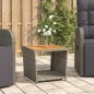 Tavolino con Piano Legno Grigio Polyrattan e Massello Acacia Tavolino con Piano Legno Grigio Polyrattan e Massello Acacia
