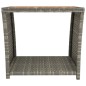 Tavolino con Piano Legno Grigio Polyrattan e Massello Acacia Tavolino con Piano Legno Grigio Polyrattan e Massello Acacia