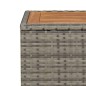 Tavolino con Piano Legno Grigio Polyrattan e Massello Acacia Tavolino con Piano Legno Grigio Polyrattan e Massello Acacia