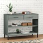 Mobile Consolle Gambe Metallo Grigio Legno Massello Pino OSLO Mobile Consolle Gambe Metallo Grigio Legno Massello Pino OSLO