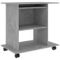 Scrivania per Computer Grigio Cemento 80x50x75 cm in Truciolato