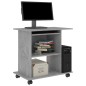 Scrivania per Computer Grigio Cemento 80x50x75 cm in Truciolato