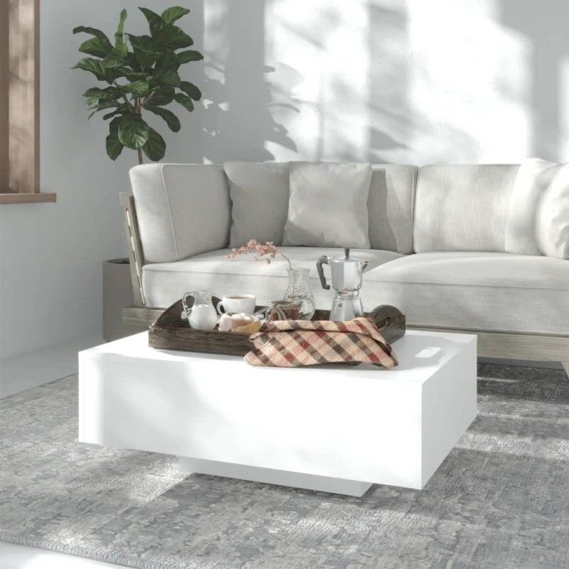 Tavolino da Salotto Bianco 85x55x31 cm in Legno Multistrato Tavolino da Salotto Bianco 85x55x31 cm in Legno Multistrato