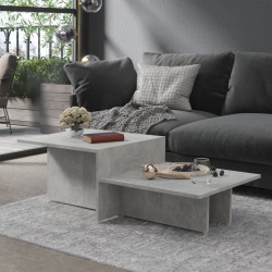 Tavolino Salotto Grigio Cemento 111,5x50x33cm Legno Multistrato