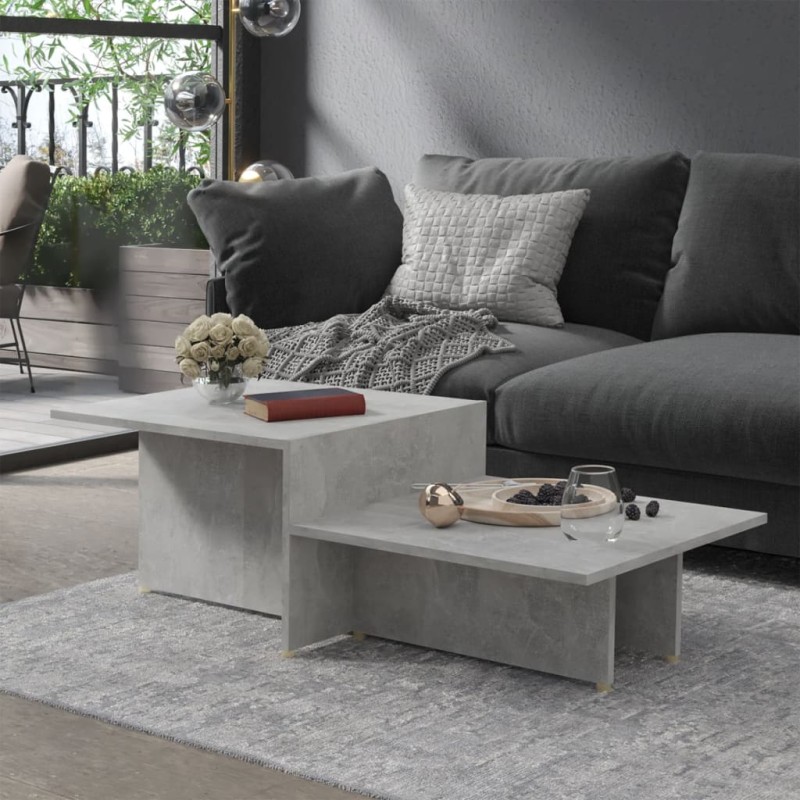 Tavolino Salotto Grigio Cemento 111,5x50x33cm Legno Multistrato Tavolino Salotto Grigio Cemento 111,5x50x33cm Legno Multistrato