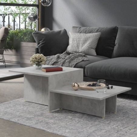 Tavolino Salotto Grigio Cemento 111,5x50x33cm Legno Multistrato