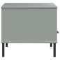 Tavolino Gambe Metallo Grigio 85x50x45 cm Legno Massello OSLO Tavolino Gambe Metallo Grigio 85x50x45 cm Legno Massello OSLO