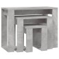 vidaXL Tavolini Impilabili 3 pz Grigio Cemento in Legno Multistrato vidaXL Tavolini Impilabili 3 pz Grigio Cemento in Legno Multistrato