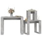 vidaXL Tavolini Impilabili 3 pz Grigio Cemento in Legno Multistrato vidaXL Tavolini Impilabili 3 pz Grigio Cemento in Legno Multistrato