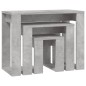 vidaXL Tavolini Impilabili 3 pz Grigio Cemento in Legno Multistrato vidaXL Tavolini Impilabili 3 pz Grigio Cemento in Legno Multistrato