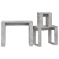 vidaXL Tavolini Impilabili 3 pz Grigio Cemento in Legno Multistrato vidaXL Tavolini Impilabili 3 pz Grigio Cemento in Legno Multistrato