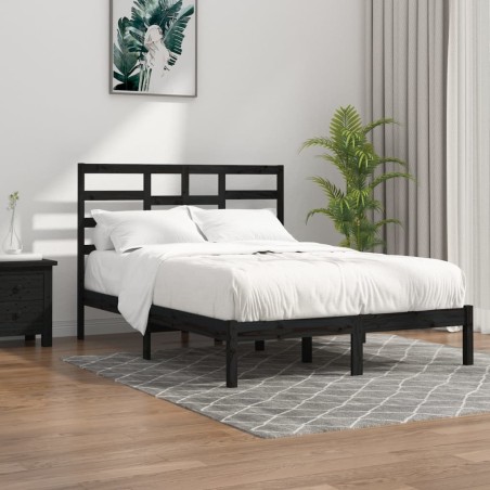 Giroletto Nero in Legno Massello 120x190 cm 4FT Small Double