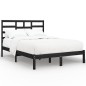 Giroletto Nero in Legno Massello 120x190 cm 4FT Small Double Giroletto Nero in Legno Massello 120x190 cm 4FT Small Double