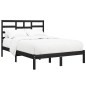 Giroletto Nero in Legno Massello 120x190 cm 4FT Small Double Giroletto Nero in Legno Massello 120x190 cm 4FT Small Double