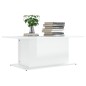 vidaXL Tavolino da Salotto Bianco Lucido 102x55,5x40 cm in Truciolato