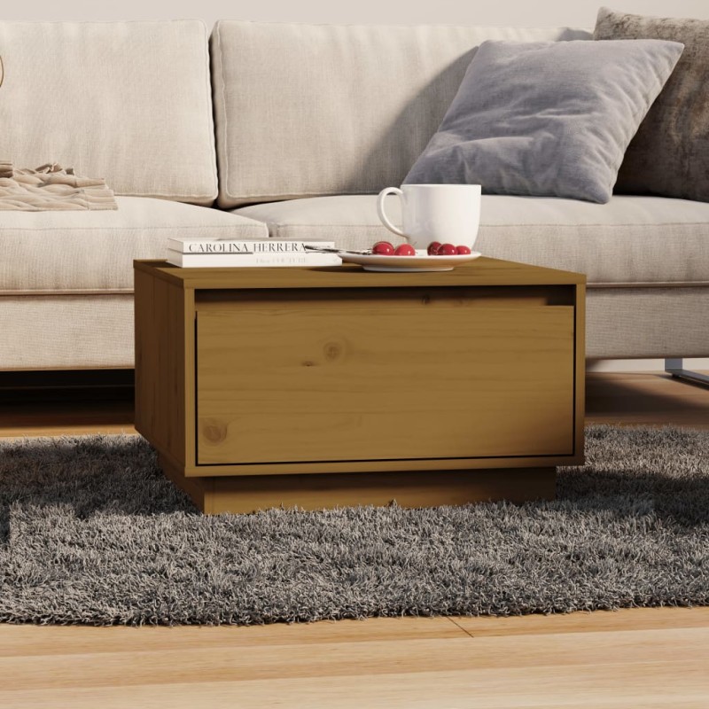 Tavolino da Salotto Miele 55x56x32 cm Legno Massello di Pino Tavolino da Salotto Miele 55x56x32 cm Legno Massello di Pino