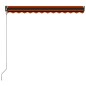 Tenda da Sole Retrattile Sensore LED 300x250cm Arancio Marrone Tenda da Sole Retrattile Sensore LED 300x250cm Arancio Marrone