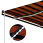 Tenda da Sole Retrattile Sensore LED 300x250cm Arancio Marrone Tenda da Sole Retrattile Sensore LED 300x250cm Arancio Marrone