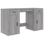 Scrivania con Armadietto Grigio Sonoma in Legno Multistrato Scrivania con Armadietto Grigio Sonoma in Legno Multistrato