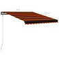 Tenda da Sole Retrattile Sensore LED 300x250cm Arancio Marrone Tenda da Sole Retrattile Sensore LED 300x250cm Arancio Marrone