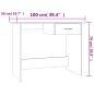 Scrivania Grigio Cemento 100x50x76 cm in Truciolato