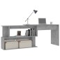 Scrivania ad Angolo Grigio Cemento 200x50x76 cm in Truciolare Scrivania ad Angolo Grigio Cemento 200x50x76 cm in Truciolare