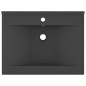 Lavabo con Foro Rubinetto Grigio Scuro Opaco 60x46 cm Ceramica Lavabo con Foro Rubinetto Grigio Scuro Opaco 60x46 cm Ceramica